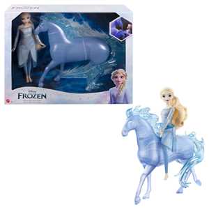 Giocattolo Disney Frozen - Elsa e Nokk, creatura acquatica a forma di cavallo, ispirati al film Disney Frozen 2 Mattel