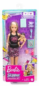 Giocattolo Barbie Skipper Babysitters bambola bionda, bebè e accessori, Giocattolo per bambini da 3+ anni. Mattel (GRP13) Barbie