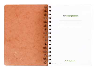 Cartoleria Taccuino spiralato Age Bag, My.Daily Planner 14,8x21cm 125F pre-stamp. stacc.Cognac Clairefontaine