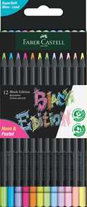 Cartoleria Astuccio cartone da 12 matite colorate Neon/Pastel triangolari Black Edition Faber-Castell