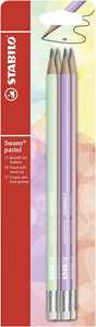 Cartoleria Matita in grafite - STABILO Swano pastel - Gradazione HB - Pack da 4 - Verde Menta/Glicine/Rosa Pesca/Rosa Antico STABILO