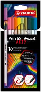 Cartoleria Pennarello Premium con punta a pennello - STABILO Pen 68 brush - ARTY - Astuccio da 10 - Colori assortiti STABILO