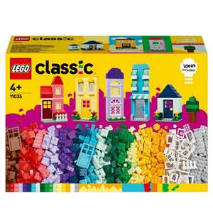 Giocattolo LEGO Classic 11035 Case Creative, Set Costruzioni in Mattoncini, Giochi per Bambini 4+ Anni, Casa Giocattolo con Accessori LEGO
