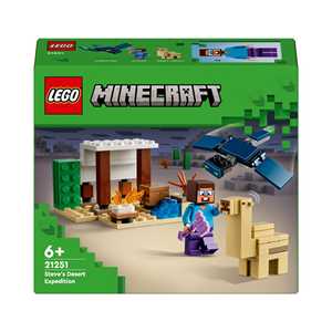 Giocattolo LEGO Minecraft 21251 Spedizione di Steve nel Deserto, Gioco per Bambini di 6+ Anni, Bioma con Casa Giocattolo e Personaggi LEGO