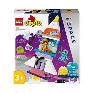 Giocattolo LEGO DUPLO 10422 Avventura dello Space Shuttle 3 in 1, Astronave Giocattolo Didattica, Gioco Educativo per Bambini di 3+ Anni LEGO