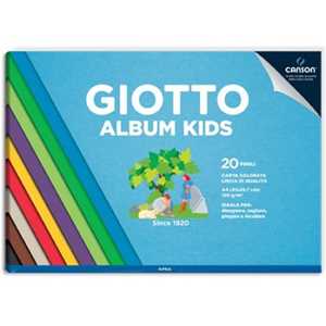 Cartoleria Album carta colorata liscia Giotto Album Kids A4 20 fogli 120 g/m2 Giotto