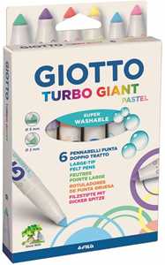 Cartoleria Pennarelli Giotto Turbo Giant. Scatola 6 colori Pastel assortiti Giotto