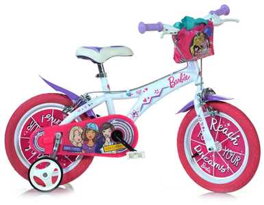 Giocattolo Bicicletta ruota 14 barbie nuovo modello Dino Bikes