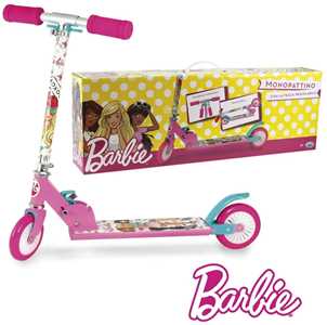 Giocattolo Barbie Scootermonopattino Cm. 65, Altezza Regolabile Cm. 70,Ruota Posteriore Con Freno ODS