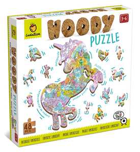 Giocattolo Woody Puzzle Unicorni Ludattica