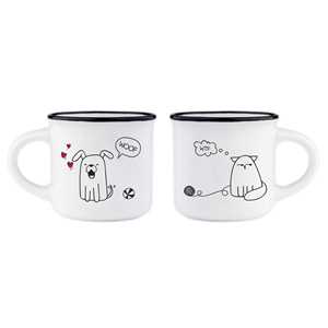 Idee regalo Tazzine da caffè Cane e Gatto Legami Espresso for Two Coffee Mug Dog & Cat. Set 2 tazzine Legami
