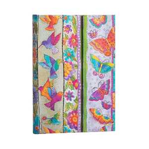 Cartoleria Taccuino Paperblanks, Creazioni Giocose, Farfalle e Colibrì, Midi, A righe - 13 x 18 cm Paperblanks