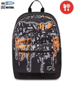 Cartoleria Zaino scuola Reversible New Backpack Grs con auricolari Wireless Seven Spr, Jet Black - 33 x 44 x 16 cm Seven
