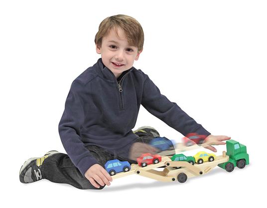 Melissa & Doug Car Carrier Truck & Cars Wooden Toy Set veicolo giocattolo - 6