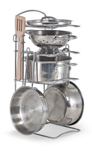 Let's Play House! Stainless Steel Pots & Pans Play Set - 9