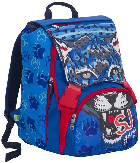 Zaino scuola sdoppiabile Big Seven SJ Gang Boy Wild Fashion. Leopardo. Blu