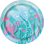 Unique Party: Piatti Ecologici in Carta - Tema Sirena Confezione da 8 pz. (18 cm)