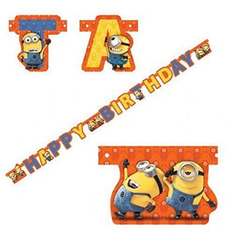 Scritta Happy Birthday. Minions