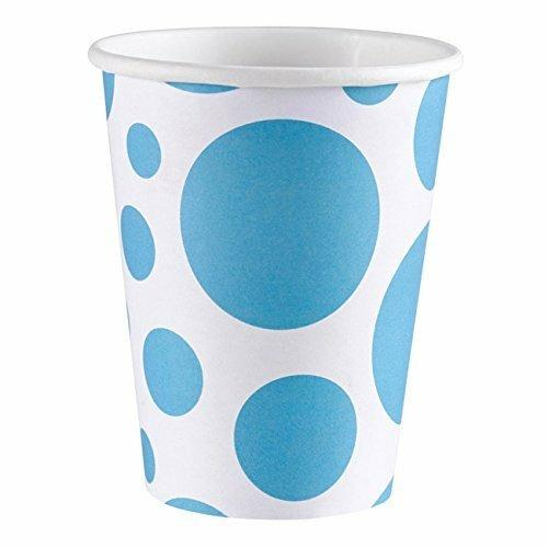 Solid Colour Dots Caribbean Blue. 8 Bicchieri 200Ml