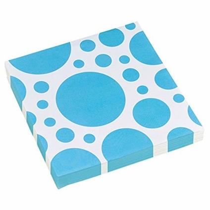 Solid Colour Dots Caribbean Blue. 20 Tovaglioli 33X33Cm