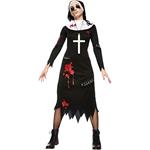 amscan Nun Size Costume da suora creepy zombie, taglia 8-10, Nero, Donna UK, 9902702