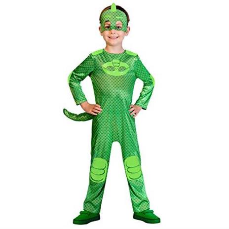 amscan PJMASQUES Costume Pj Mask Gekko (5-6 Anni), Multicolore, 5, 7AM9902957 - 2