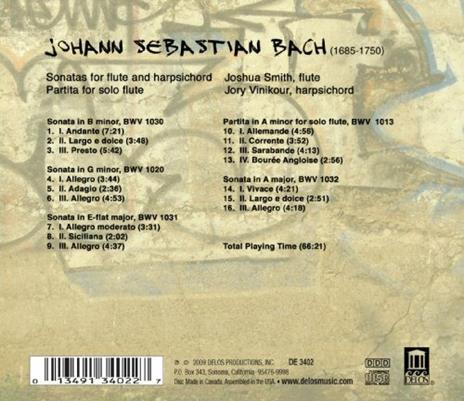 Sonate per Flauto Bwv 1020, 1030-1032, Partita per Flauto Bwv 1013 - CD Audio di Johann Sebastian Bach - 2