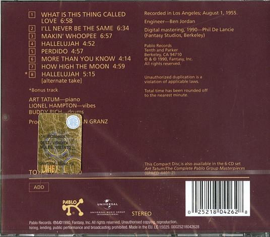 Tatum Group Masterpieces vol.3 - CD Audio di Art Tatum - 2