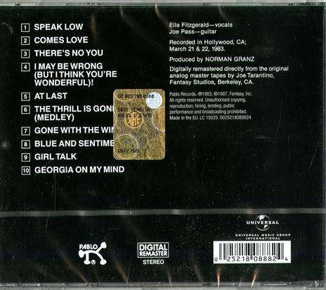 Speak Love - CD Audio di Ella Fitzgerald,Joe Pass - 2