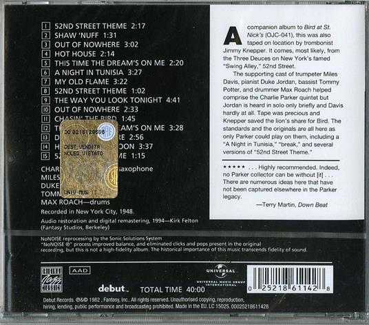 Bird on 52nd Street - CD Audio di Charlie Parker - 2