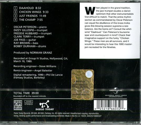 The Trumpet Summit Meets the Oscar Peterson Big 4 - CD Audio di Oscar Peterson,Dizzy Gillespie,Freddie Hubbard,Joe Pass,Ray Brown,Clark Terry,Bobby Durham - 2