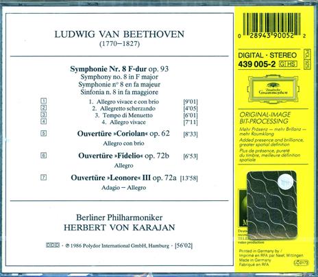 Sinfonia n.8 - CD Audio di Ludwig van Beethoven,Herbert Von Karajan,Berliner Philharmoniker - 2