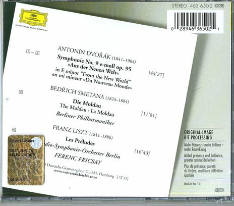 Sinfonia n.9 / La Moldava (Die Moldau) / Les Préludes - CD Audio di Antonin Dvorak,Franz Liszt,Bedrich Smetana,Ferenc Fricsay,Berliner Philharmoniker - 2