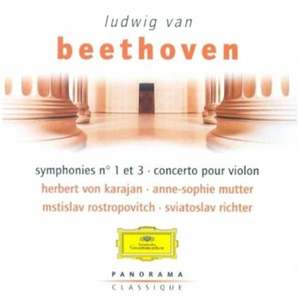 Sinfonie n.1, n.3 - Concerto per violino - Sonata per violoncello e pianoforte op.69 - CD Audio di Ludwig van Beethoven,Herbert Von Karajan,Sviatoslav Richter,Mstislav Rostropovich,Anne-Sophie Mutter,Berliner Philharmoniker