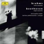 Concerto per violino / Triplo concerto - CD Audio di Ludwig van Beethoven,Johannes Brahms,Herbert Von Karajan,Anne-Sophie Mutter,Berliner Philharmoniker