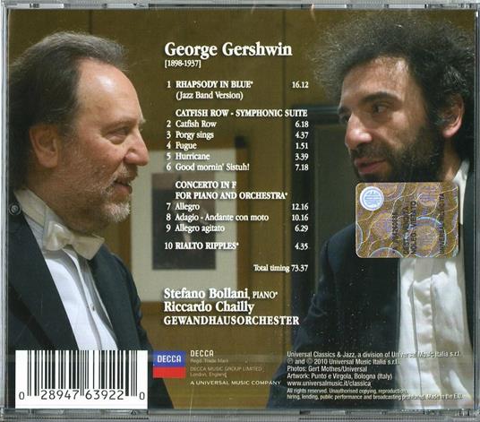 Rapsodia in blu - Concerto in Fa - CD Audio di George Gershwin,Stefano Bollani,Riccardo Chailly,Gewandhaus Orchester Lipsia - 2