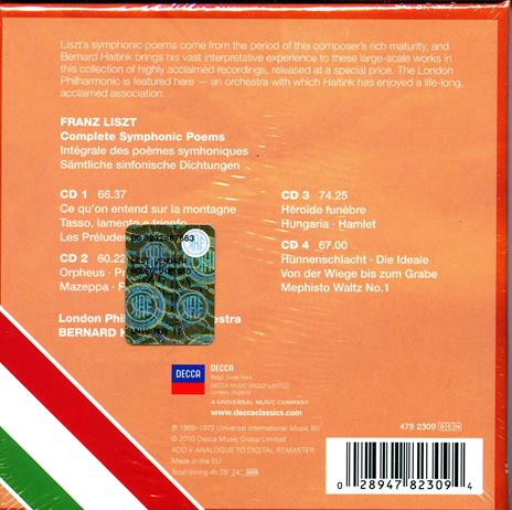 Poemi sinfonici completi - CD Audio di Franz Liszt,Bernard Haitink,London Philharmonic Orchestra - 2