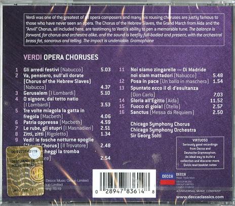 Cori da opere - CD Audio di Giuseppe Verdi,Georg Solti,Chicago Symphony Orchestra,Chicago Symphony Chorus - 2