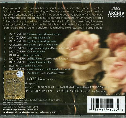 Monteverdi - CD Audio di Claudio Monteverdi,Magdalena Kozena,Andrea Marcon,La Cetra - 2