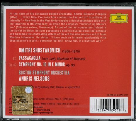Under Stalin's Shadow. Sinfonia n.10 - CD Audio di Dmitri Shostakovich,Boston Symphony Orchestra,Andris Nelsons - 2