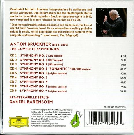 Sinfonie complete - CD Audio di Anton Bruckner,Staatskapelle Berlino,Daniel Barenboim - 2