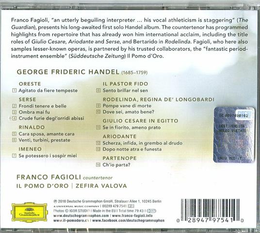 Arie - CD Audio di Franco Fagioli,Georg Friedrich Händel - 2