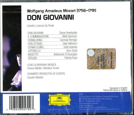Don Giovanni - CD Audio di Wolfgang Amadeus Mozart,Bryn Terfel,Simon Keenlyside,Matti Salminen,Carmela Remigio,Claudio Abbado,Chamber Orchestra of Europe - 2