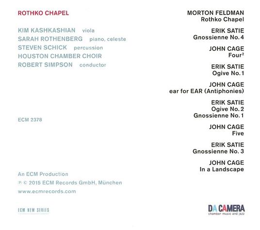 Music for Rothko - CD Audio di Erik Satie,John Cage,Morton Feldman - 2