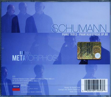 Trio 3 Fantasiestücke - CD Audio di Robert Schumann,Trio Metamorphosi - 2