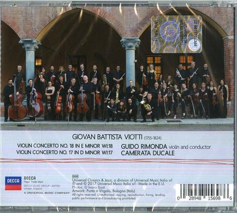 Concerti per violino n.17, n.18 - CD Audio di Giovanni Battista Viotti,Guido Rimonda,Camerata Ducale - 2