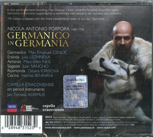 Germanico in Germania - CD Audio di Nicola Antonio Porpora,Max Emmanuel Cencic - 2