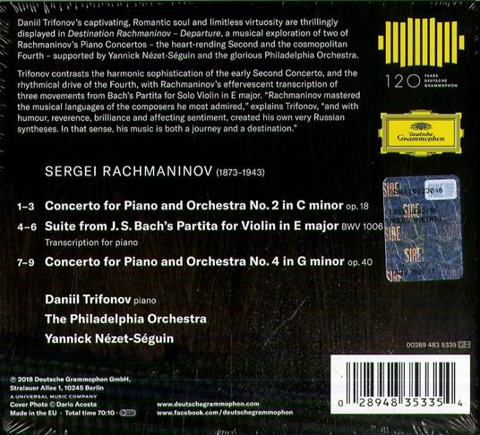 Destination Rachmaninov. Departure: Concerti per pianoforte n.2, n.4 - CD Audio di Sergei Rachmaninov,Philadelphia Orchestra,Yannick Nezet-Seguin,Daniil Trifonov - 2