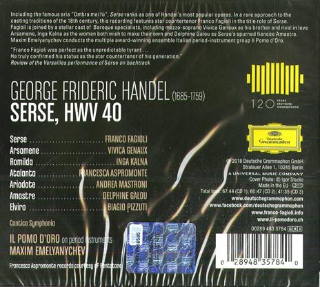 Serse - CD Audio di Franco Fagioli,Vivica Genaux,Georg Friedrich Händel,Il Pomo d'Oro - 2