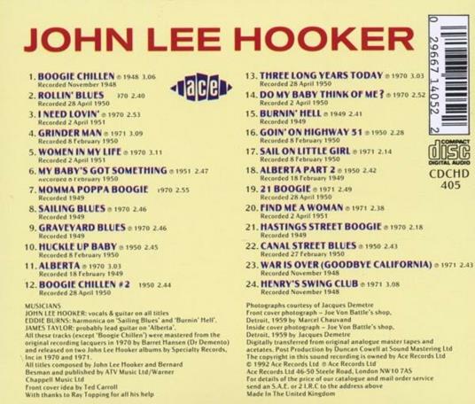 Blues Brother - CD Audio di John Lee Hooker - 2